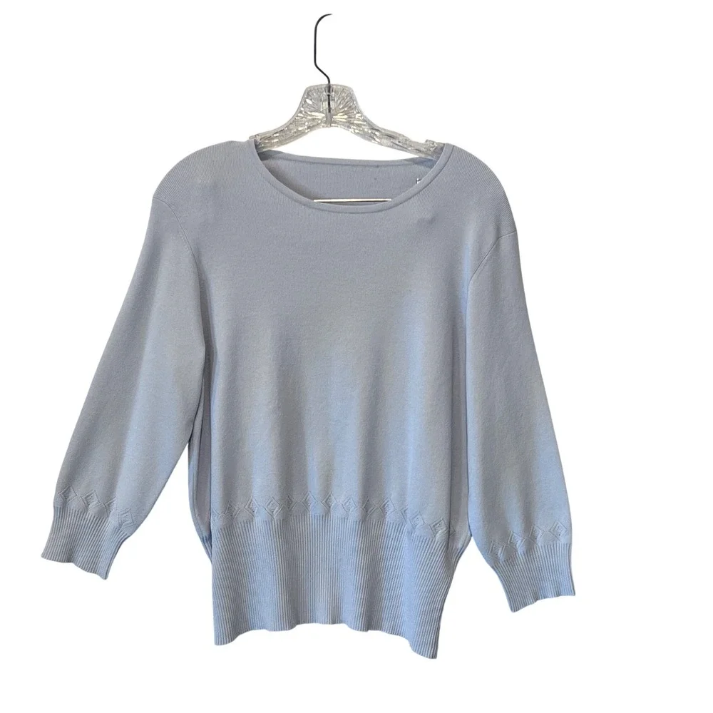 Thalian Womens Light Blue 2 Piece Knit Sweater and Pants‎ Set Size 10 Romania
